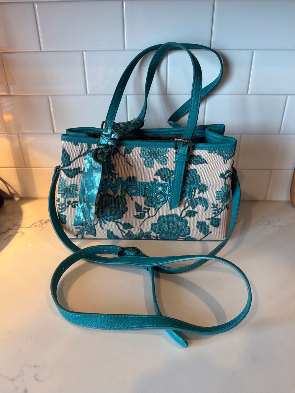 Wrangler Vintage Floral Print Canvas Shoulder Bag - NEW!